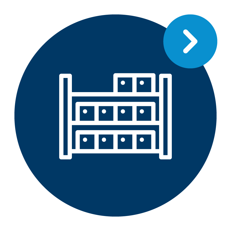 Pre-shipment icon representing warehousing and inventory management before delivery